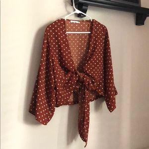 skylar + Madison tie polka dot blouse